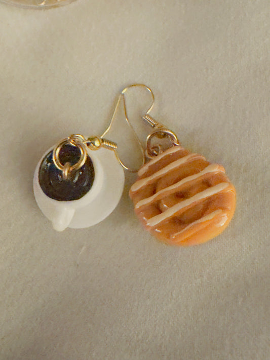 ☕🍩 Coffee & Donut Mismatch Earrings
