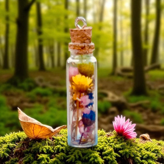 Jar of Spring Flowers – Wearable Keepsake Necklace